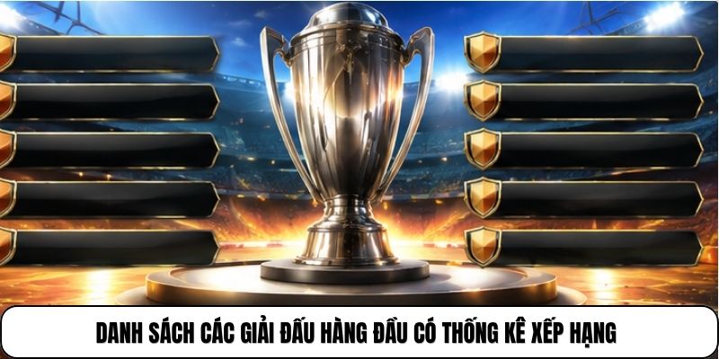Danh sách các giải đấu hàng đầu có thống kê bảng xếp hạng CakhiaTV